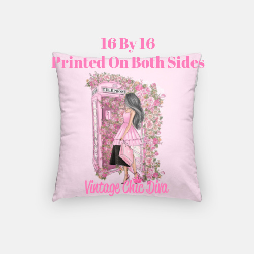 Pink Fashion Phone Girl4 Pillow Case-