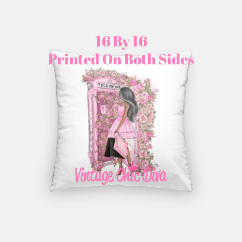 Pink Fashion Phone Girl7 Pillow Case-