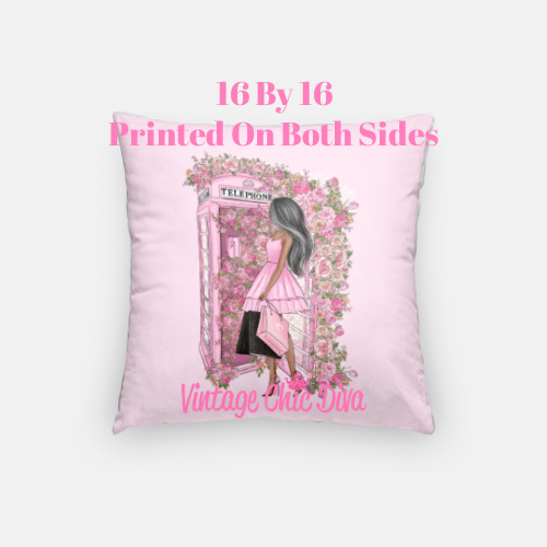 Pink Fashion Phone Girl8 Pillow Case-