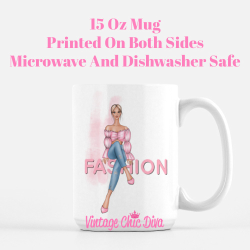 Pink Fashion Word Girl1 Coffee Mug-