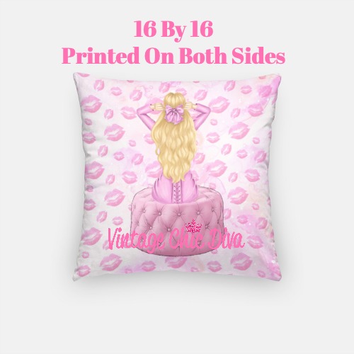 Pink Glam Fashion Girl11 Pillow Case-