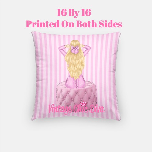 Pink Glam Fashion Girl3 Pillow Case-