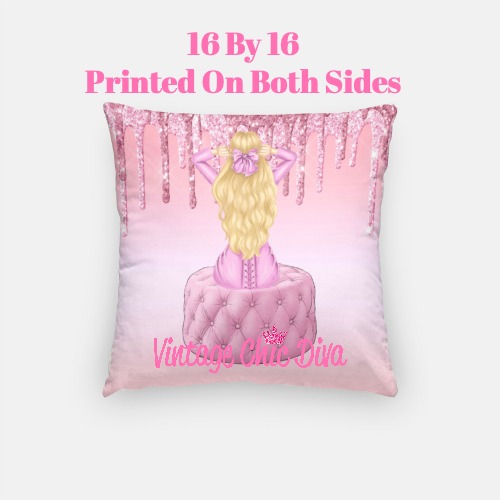 Pink Glam Fashion Girl7 Pillow Case-