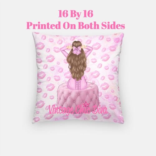 Pink Glam Fashion Girl9 Pillow Case-