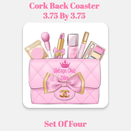 Pink Glam Handbag Makeup Set4 Coaster-