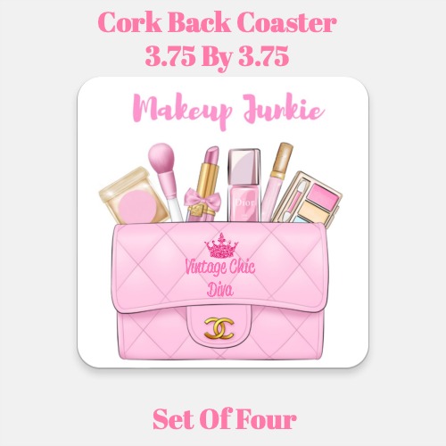 Pink Glam Handbag Makeup Set6 Coaster-