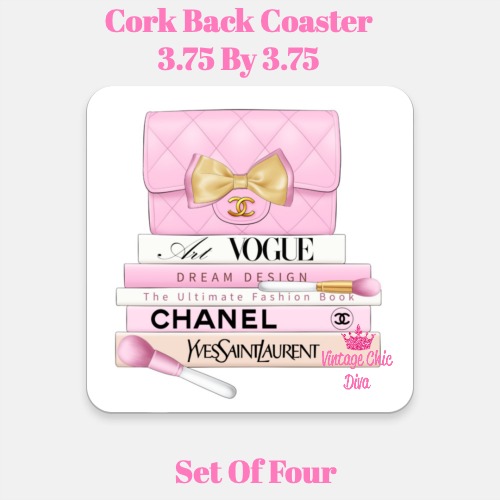 Pink Glam Set4 Coaster-