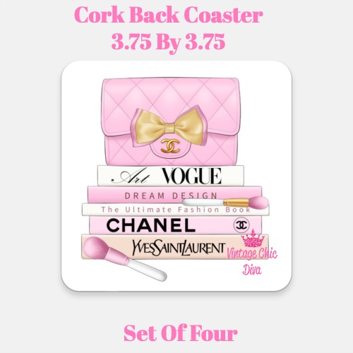 Pink Glam Set4 Coaster-