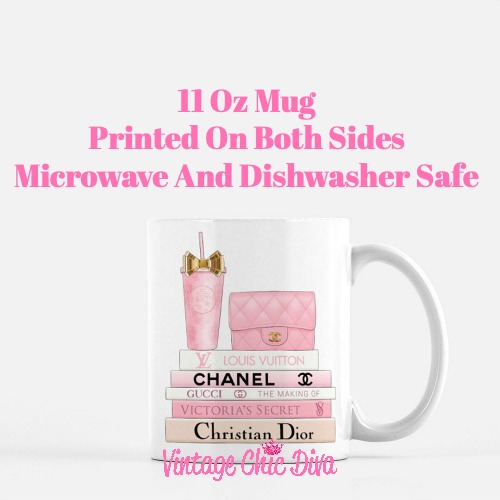 Pink Love Chanel Starbuck Set4 Coffee Mug-