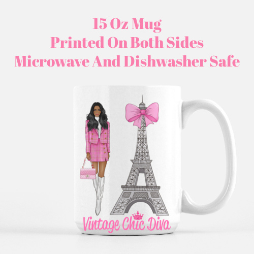 Pink Paris Girl10 Coffee Mug-