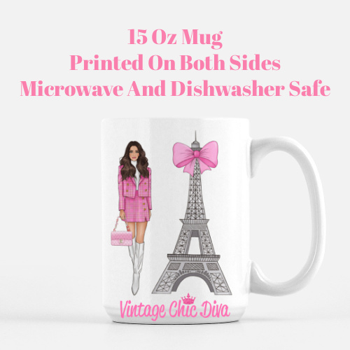 Pink Paris Girl11 Coffee Mug-