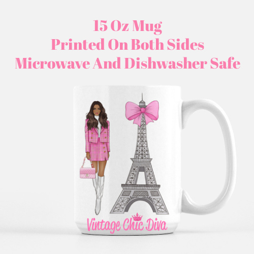 Pink Paris Girl12 Coffee Mug-