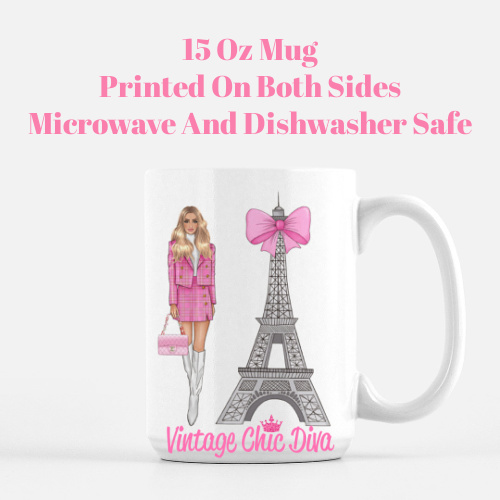 Pink Paris Girl7 Coffee Mug-