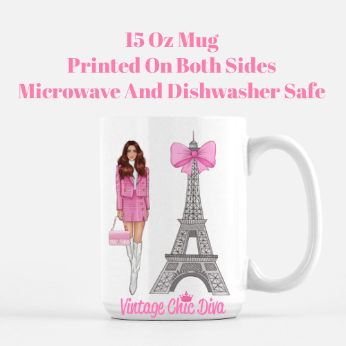 Pink Paris Girl8 Coffee Mug-