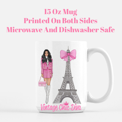Pink Paris Girl9 Coffee Mug-