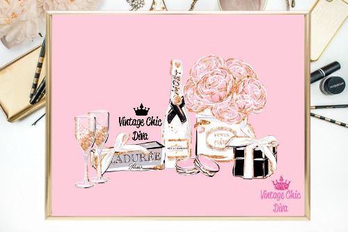 Pink Paris Macaron Set2 Pink Background-