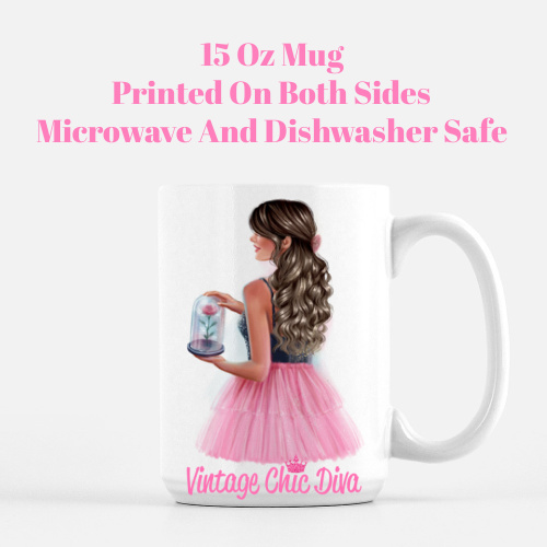 Pink Rose Girl1 Coffee Mug-