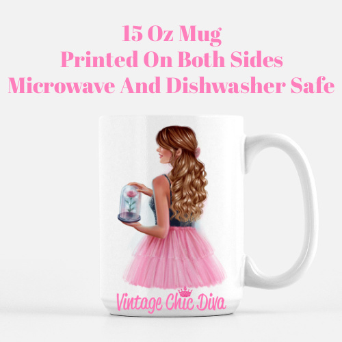 Pink Rose Girl2 Coffee Mug-