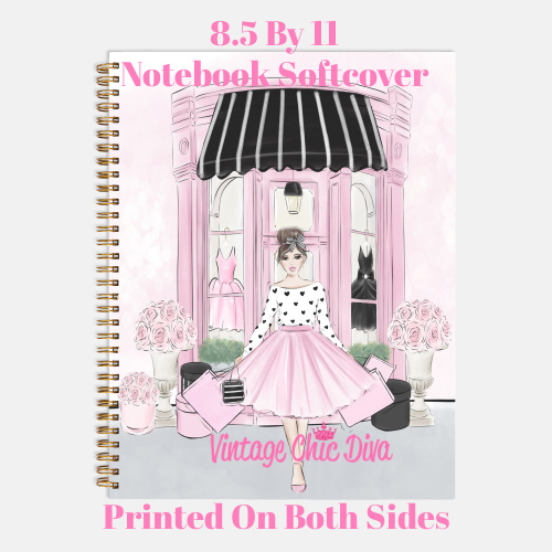 Pink Shopper Girl6 Notebook-