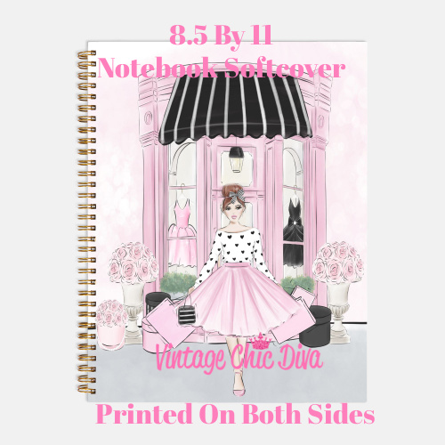 Pink Shopper Girl7 Notebook-