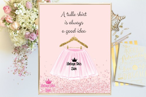 Pink Tulle Skirt Pink Diamond Background-