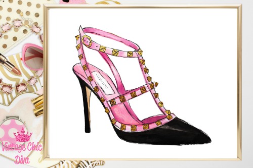 Pink Valentino Shoe White Background-