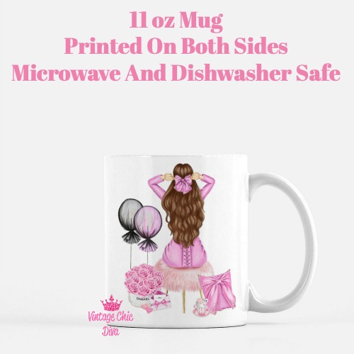 Pretty In Pink Fashion Girl2 Coffee Mug-