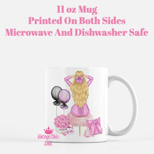 Pretty In Pink Fashion Girl4 Coffee Mug-