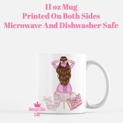 Pretty In Pink Fashion Girl6 Coffee Mug-