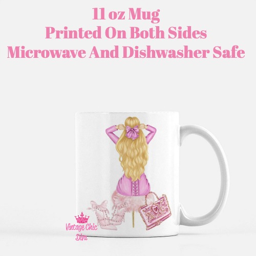 Pretty In Pink Fashion Girl9 Coffee Mug-