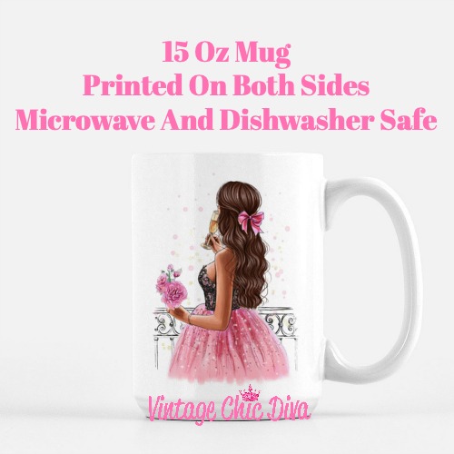 Pretty Pink Champagne Girl2 Coffee Mug-