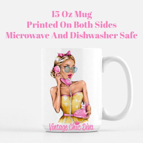 Retro Phone Girl1 Coffee Mug-