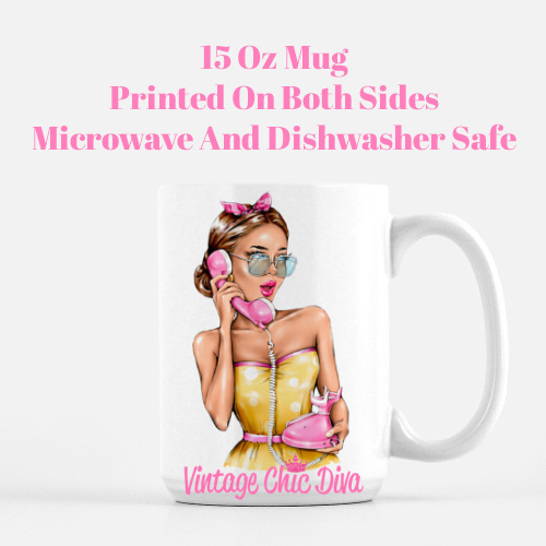 Retro Phone Girl2 Coffee Mug-