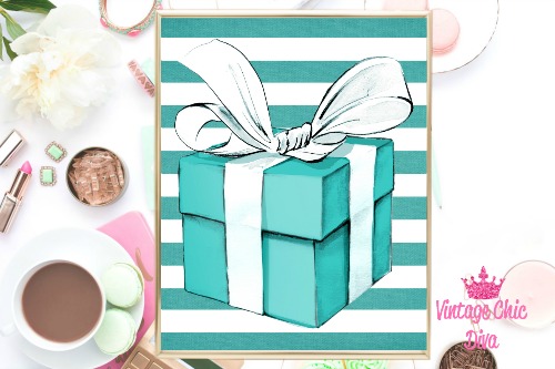 Tiffany Box Teal Stripes Background-