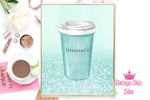 Tiffany Cup Green Ombre Glitter Background-