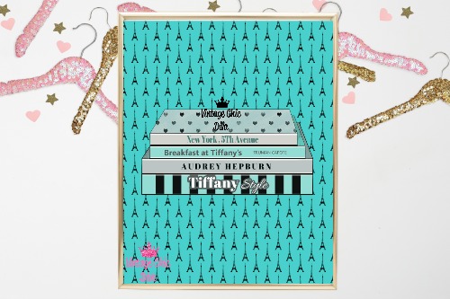 Tiffany Fashion Books Teal Eiffel Tower Background-