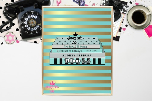 Tiffany Fashion Books Teal Gold Stripe Background-