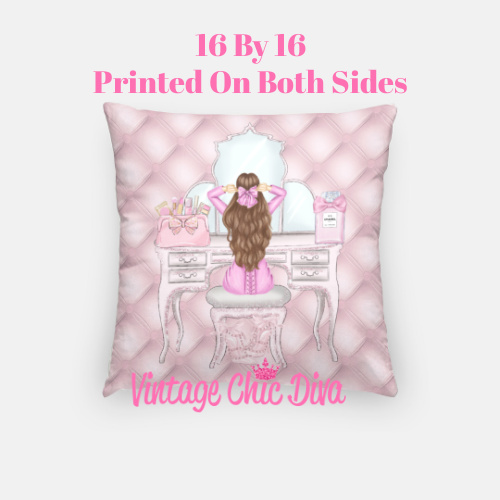 Vanity Fashion Girl2 Pillow Case-